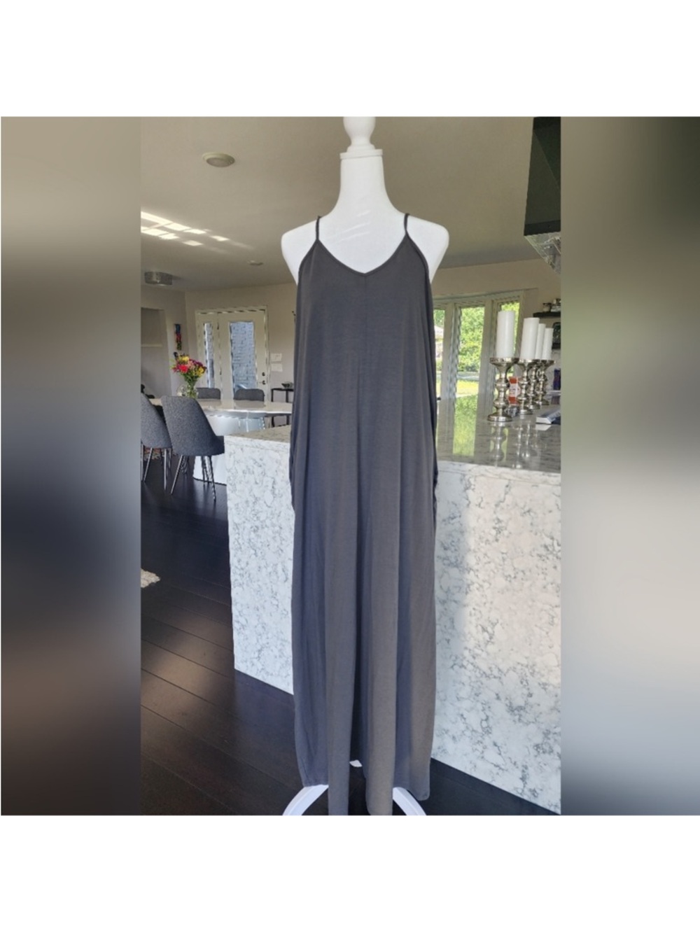 Zenana Outfitters Charcoal Gray Casual Dress